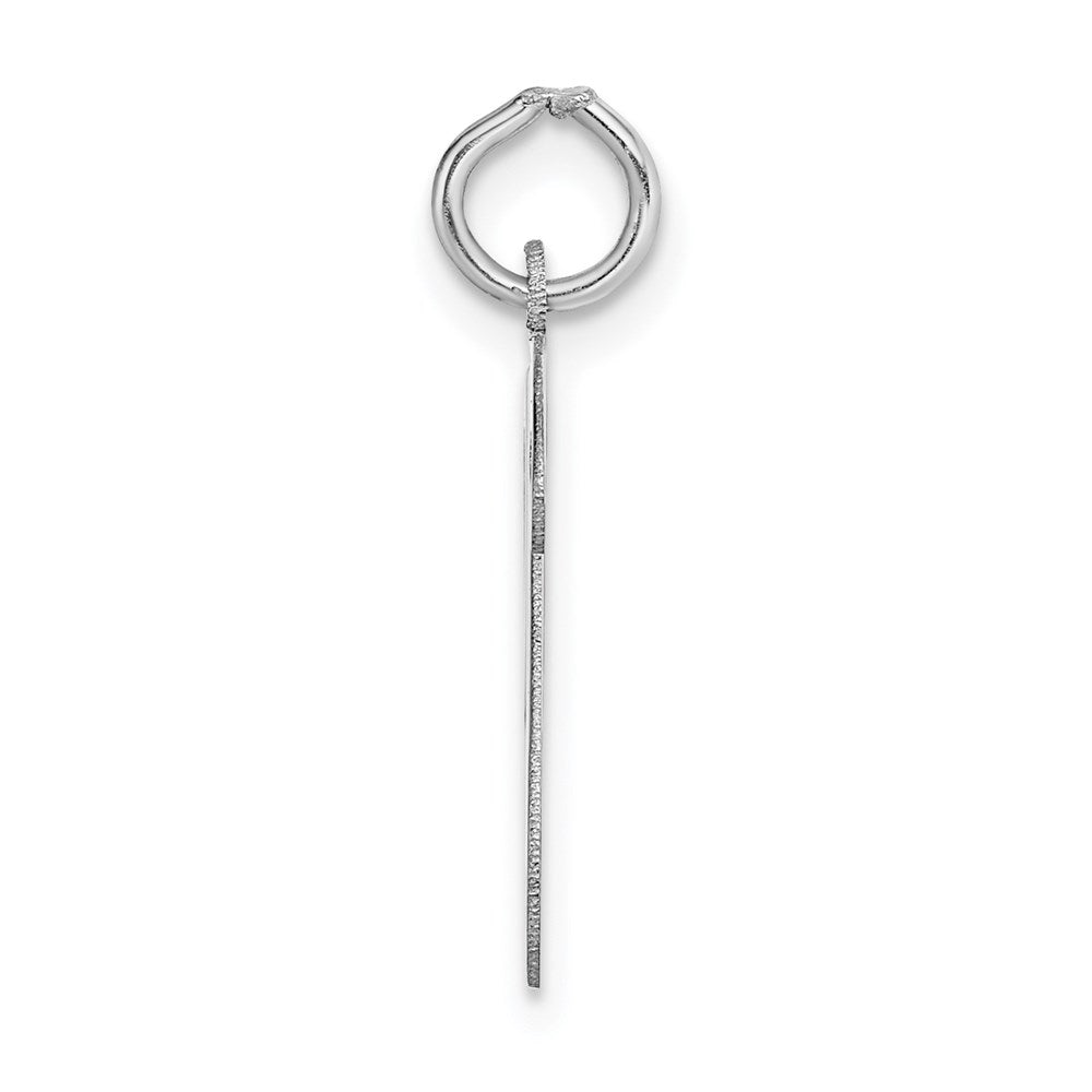 14k White Gold Large Script Letter W Initial Charm