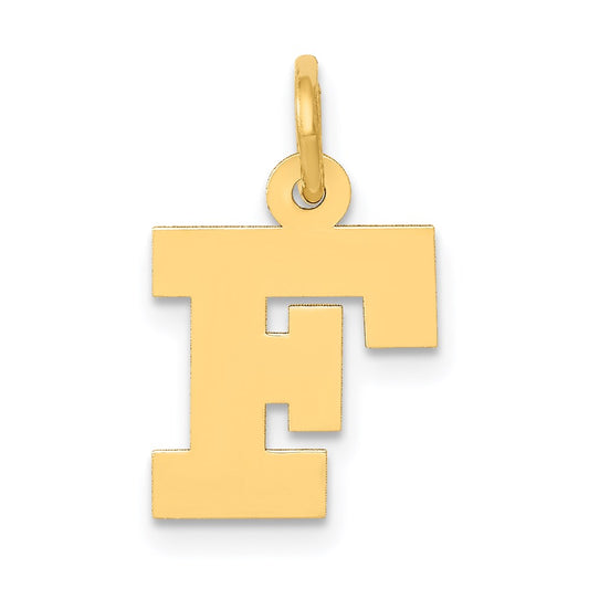 14k Small Block Letter F Initial Charm