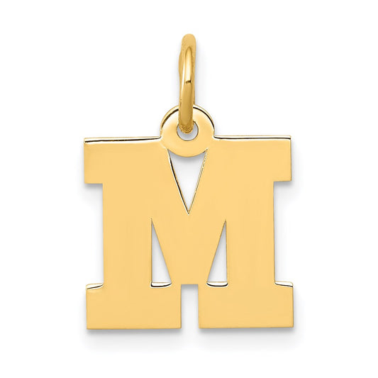 14k Small Block Letter M Initial Charm