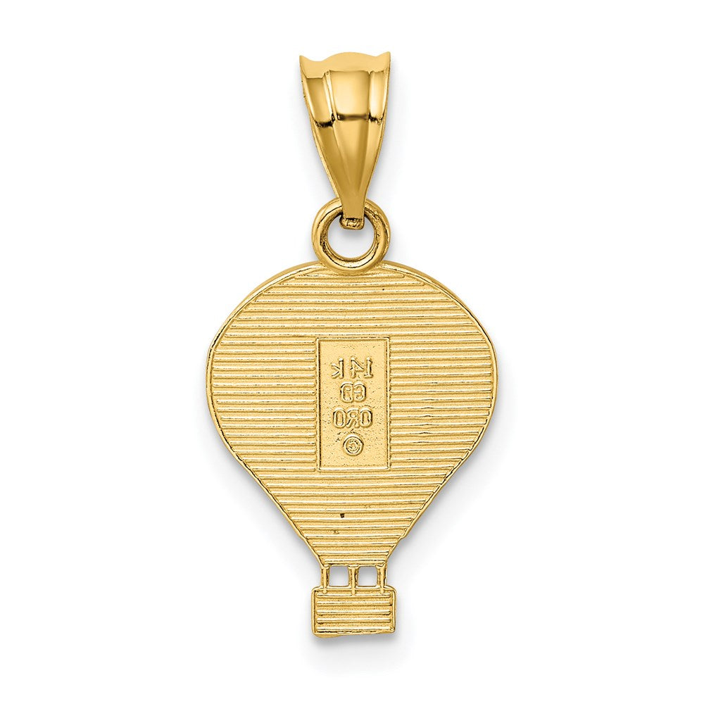 14k Enameled Yellow/Green/Pink/Black Hot Air Balloon