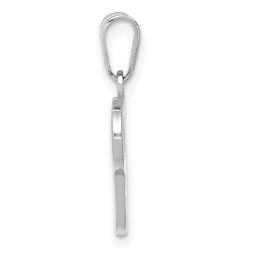 14KW White Gold Script Letter P Initial Pendant