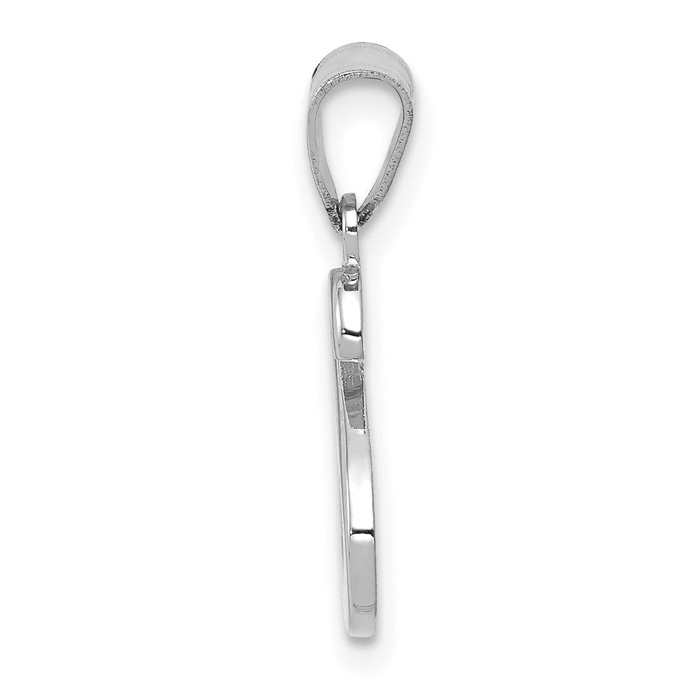 14KW White Gold Script Letter S Initial Pendant