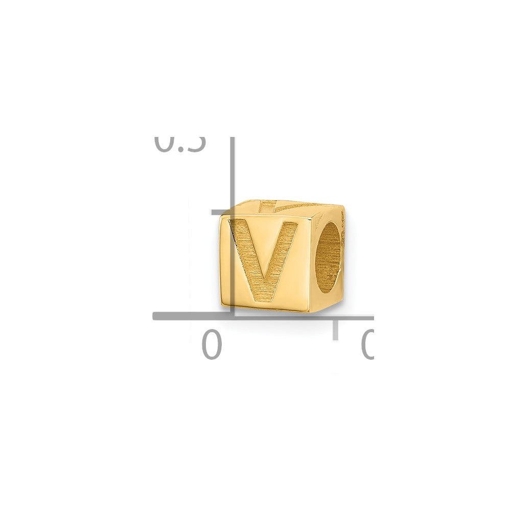 14ky Alphabet Bead Letter V